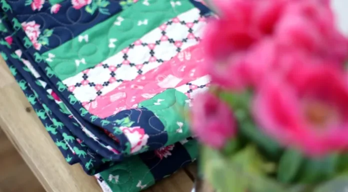 How to make baby quilt for fast rail fence