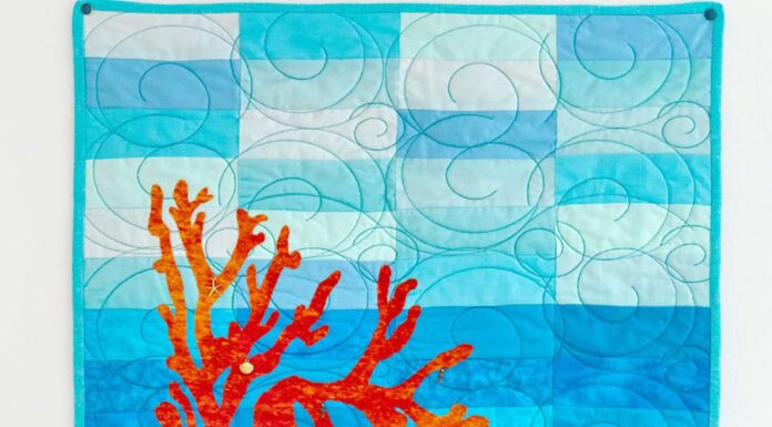 Dive into Creativity with Coral and Blue Wall Hanging