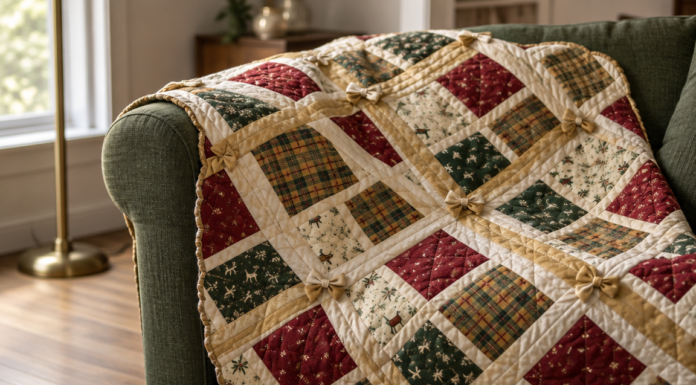 Bundled in Ribbon: Gift-Parcel Quilt for Cozy Wrapping
