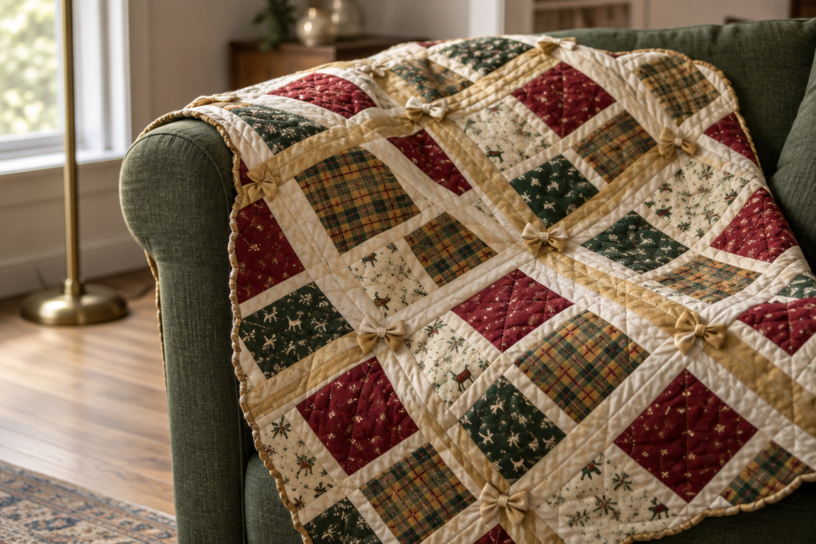 Bundled in Ribbon: Gift-Parcel Quilt for Cozy Wrapping