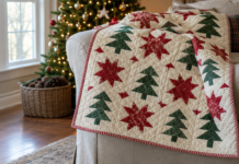 Holly & Hearth: A Quiet Forest of Stars & Fir Trees (Natal Quilt)