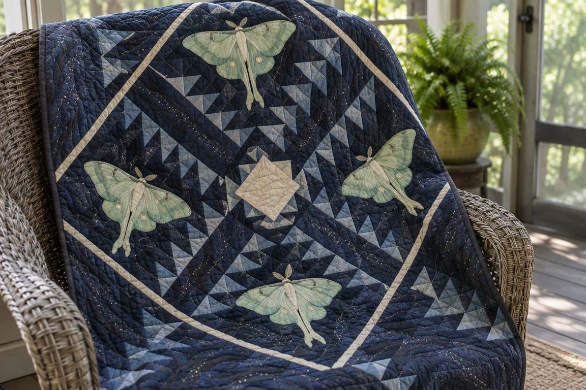 Luna at the Porch Light: Moths in Indigo Dreams