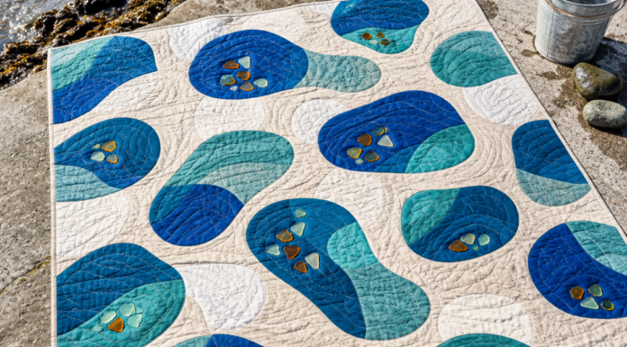 Sea Glass Ledger Quilt: Tide Pools in Drunkard’s Path