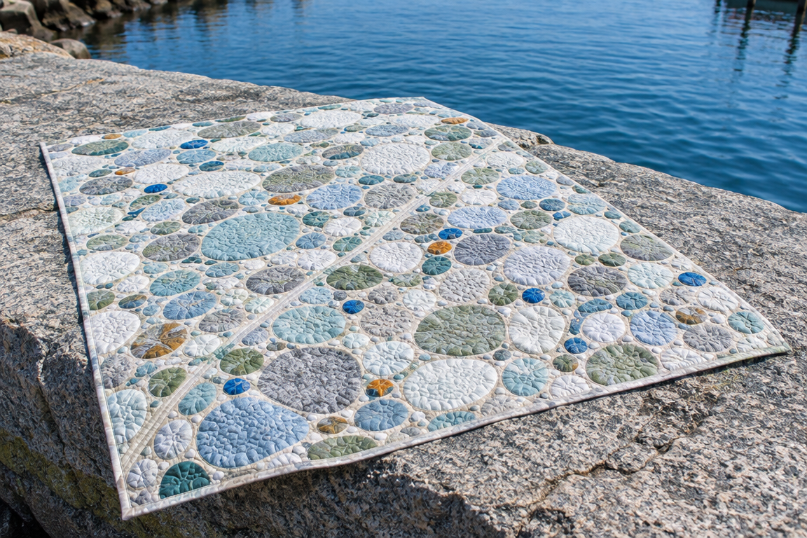 Tumbled Glass: a Shingle-Beach Quilt with Pebble Curves
