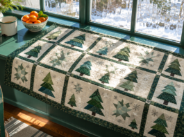 Evergreen Hush: Winter Woodland Pieced Pines