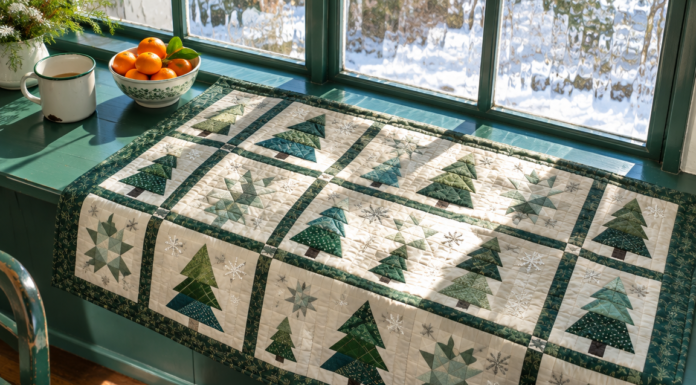 Evergreen Hush: Winter Woodland Pieced Pines