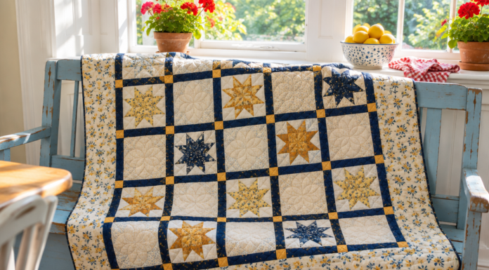 Goldwake Constellations: Floating Eight-Point Star Glow