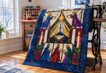 Midnight Vespers Nativity in Jewel-Tone Stained Glass