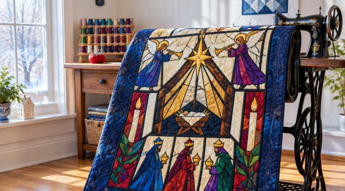 Midnight Vespers Nativity in Jewel-Tone Stained Glass