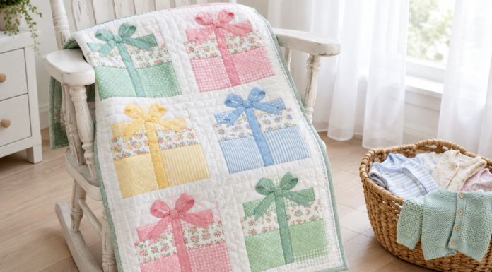 Wrapped in Wonder: Stacked Gift-Box Baby Quilt Joy
